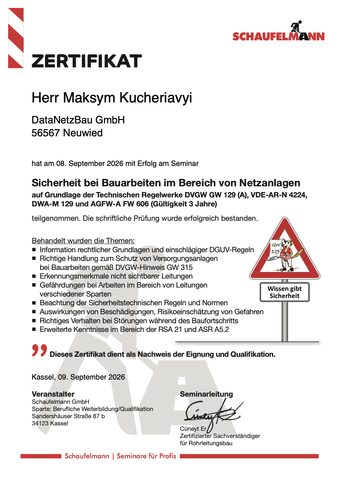 Netzsicherheit GW 129 (Schaufelmann)